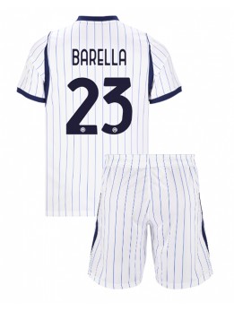 Billige Inter Milan Nicolo Barella #23 Bortedraktsett Barn 2026-27 Kortermet (+ Korte bukser)